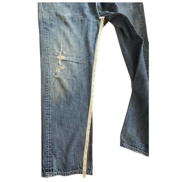 Vintage Levis 501XX 38x30 Distressed Made in The USA Denim Blue Jeans - Picture 10 of 12